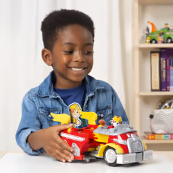 PAW Patrol , Mighty Pups Super PAWs, Camion de pompier Powered Up transformable de Marcus