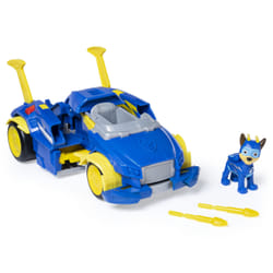 PAW Patrol , Mighty Pups Super PAWs, Voiture de police Powered Up transformable de Chase