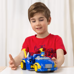 PAW Patrol , Mighty Pups Super PAWs, Voiture de police Powered Up transformable de Chase
