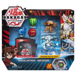 Bakugan , Battle Pack 5 personnages, Aurelus Lupitheon and Haos Vicerox, Cartes à collectionner et créatures transformables, à partir de 6 ans