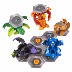 Bakugan , Battle Pack 5 personnages, Aquos Nobilious and Darkus Krakelios, Cartes à collectionner et créatures transformables, à partir de 6 ans
