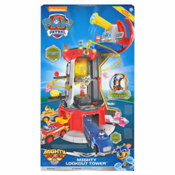 PAW Patrol LA PAT' PATROUILLE – QUARTIER GÉNÉRAL PAT' PATROUILLE MIGHTY PUPS – Quartier Général Géant Interactif avec sa Figurine Chase et Véhicule Pat' Patrouille de Police – 6053408 – Jouet Enfant 3 Ans et +