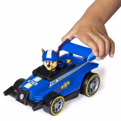 PAW Patrol , Ready, Race, Rescue, Véhicule de luxe Race & Go de Chase avec effets sonores, pour les enfants à partir de 3 ans