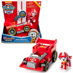 PAW Patrol , Ready, Race, Rescue, Véhicule de luxe Race & Go de Marcus avec effets sonores, pour les enfants à partir de 3 ans