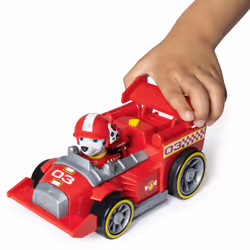 PAW Patrol , Ready, Race, Rescue, Véhicule de luxe Race & Go de Marcus avec effets sonores, pour les enfants à partir de 3 ans