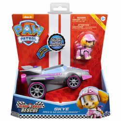 PAW Patrol , Ready, Race, Rescue, Véhicule de luxe Race & Go de Stella avec effets sonores, pour les enfants à partir de 3 ans