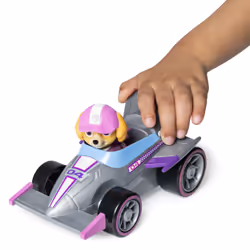 PAW Patrol , Ready, Race, Rescue, Véhicule de luxe Race & Go de Stella avec effets sonores, pour les enfants à partir de 3 ans