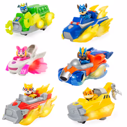 PAW Patrol , Mighty Pups Prêt à foncer, Véhicule Stella Deluxe Vehicle avec effets sonores et lumineux, 3 an(s), LR44, Multic ...
