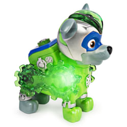 PAW Patrol , Mighty Pups Prêt à foncer, Figurine Rocky à collectionner avec uniforme lumineux