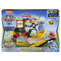 PAW Patrol , True Metal, Circuit Mighty Meteor Track Set en métal avec véhicule Chase exclusif, à l'échelle 1:55
