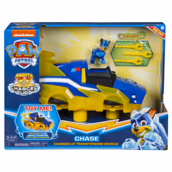 PAW Patrol , Mighty Pups Prêt à foncer, Véhicule de luxe Transforming Vehicle de Chase avec effets sonores et lumineux