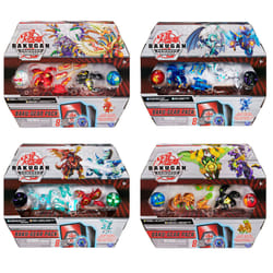Bakugan Baku-Gear, Coffret de 4 personnages, Sairus Ultra avec équipement Baku-Gear et Fusion Trox x Nobilious Ultra, Figurines articulées à collectionner