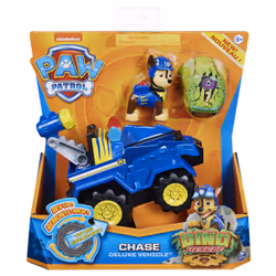 PAW Patrol LA PAT' PATROUILLE - VÉHICULE + FIGURINE CHASE DINO RESCUE - Véhicule Avec 1 Figurine Et 1 Dinosaure Mystère À Collectionner Pat' Patrouille - - 6059512 - Jouet Enfant 3 Ans et +