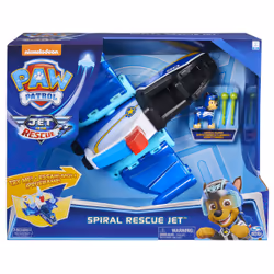 PAW Patrol , Jet to the Rescue, Spiral Rescue Jet de luxe transformable avec effets sonores et lumineux, Voiture de police, 3 ...