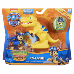 PAW Patrol LA PAT' PATROUILLE – PACK DE 2 FIGURINES DINO RESCUE - MODÈLE CHASE – Figurines De Chase, T-Rex et Dinosaure Mystère – 6059509– – Jouet Enfant 3 Ans et +
