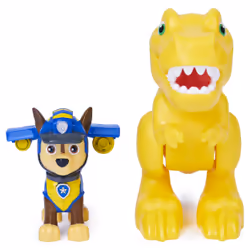 PAW Patrol LA PAT' PATROUILLE – PACK DE 2 FIGURINES DINO RESCUE - MODÈLE CHASE – Figurines De Chase, T-Rex et Dinosaure Mystère – 6059509– – Jouet Enfant 3 Ans et +