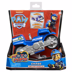PAW Patrol LA PAT' PATROUILLE - VEHICULE + FIGURINE CHASE MOTO PUPS - Moto Avec Rétrofriction Et Figurine Amovible De Chase - - 6061223 - Jouet Enfant 3 Ans et +