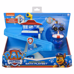 PAW Patrol LA PAT' PATROUILLE – PLAYSET DE BAIN + VÉHICULE – Univers de Bain Adventure Bay + Véhicule Chase Lumineux – 606097 ...