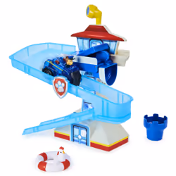 PAW Patrol LA PAT' PATROUILLE – PLAYSET DE BAIN + VÉHICULE – Univers de Bain Adventure Bay + Véhicule Chase Lumineux – 6060970 – – Jouet Bain Enfant 3 Ans et +