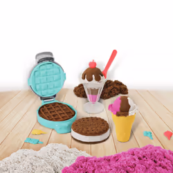 Kinetic Sand SABLE MAGIQUE - - COFFRET DÉLICES GLACÉS SABLE PARFUMÉ 454 G SABLE + ACCESSOIRES - Sable Cinétique et Coloré - Alternative Pâte à Modeler - 6059742 - Jouet Enfant 3 Ans et +