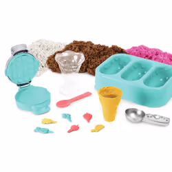 Kinetic Sand SABLE MAGIQUE - - COFFRET DÉLICES GLACÉS SABLE PARFUMÉ 454 G SABLE + ACCESSOIRES - Sable Cinétique et Coloré - Alternative Pâte à Modeler - 6059742 - Jouet Enfant 3 Ans et +