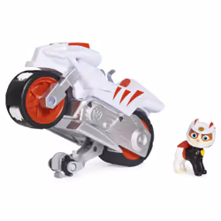 PAW Patrol , Deluxe Vehicle Moto Pups, Moto à rétrofriction de Wildcat avec fonction roue arrière et figurine, Moto, 3 an(s), ...