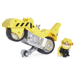 PAW Patrol , Deluxe Vehicle Moto Pups, Moto à rétrofriction de Ruben avec fonction roue arrière et figurine