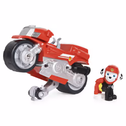 PAW Patrol , Deluxe Vehicle Moto Pups, Moto à rétrofriction de Marcus avec fonction roue arrière et figurine, Moto, 3 an(s),  ...