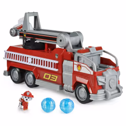 PAW Patrol CAMION DE POMPIERS TRANSFORMABLE MARCUS - Camion Géant Interactif Pat Patrouille - Véhicule avec Transformation Et Figurine Chiot Marcus