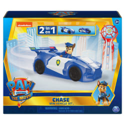 PAW Patrol Coffret Mini Véhicule de Chase du film avec jouet 2-en-1 voiture de police et moto et figurine