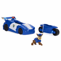PAW Patrol Coffret Mini Véhicule de Chase du film avec jouet 2-en-1 voiture de police et moto et figurine