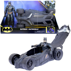 DC Comics Batman - Pack Batmobile + Figurine Batman 30 Cm - - Véhicule Batmobile Et Figurine Articulée 30 Cm - Jouet Enfant 4 Ans Et +