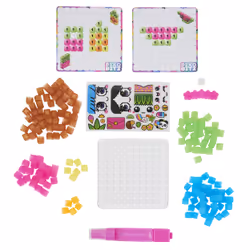 Spin Master Pixobitz , Pack Transparent avec 156 perles exclusives à fusionner à l'eau, Décos et accessoires, Créations 3D et 2D sans chauffer, Jouets d'art pour enfant