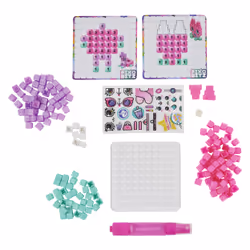 Spin Master Pixobitz , Pack Métallisé avec 156 perles exclusives à fusionner à l'eau, Décos et accessoires, Créations 3D et 2D sans chauffer, Jouets d'art pour enfant