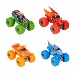 Monster Jam - PACK DE 4 VÉHICULES DIE CAST 1:64 - 4 Véhicules Authentiques Monster Trucks Officiels Show À Collectionner Eche ...