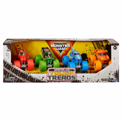 Monster Jam - PACK DE 4 VÉHICULES DIE CAST 1:64 - 4 Véhicules Authentiques Monster Trucks Officiels Show À Collectionner Echelle 1:64 - Jouet Enfant 3 Ans et +