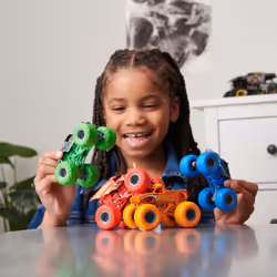 Monster Jam - PACK DE 4 VÉHICULES DIE CAST 1:64 - 4 Véhicules Authentiques Monster Trucks Officiels Show À Collectionner Echelle 1:64 - Jouet Enfant 3 Ans et +