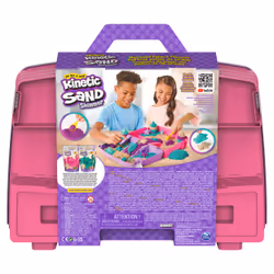 Kinetic Sand , Coffret palais de sirène, 934 g de sable à modeler scintillant (mauve fluo, turquoise scintillant et sable de plage), bac à sable repliable réutilisable et outils, jouets sensoriels pour enfants à partir de 3 ans - Vue supplémentaire 8
