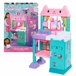 Gabby's Dollhouse , Coffret Cuisine Cakey avec accessoires de cuisine, aliments, sons et musique, jouets pour filles et garço ...