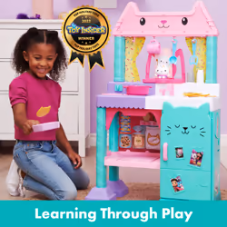 Gabby's Dollhouse , Coffret Cuisine Cakey avec accessoires de cuisine, aliments, sons et musique, jouets pour filles et garçons à partir de 3 ans