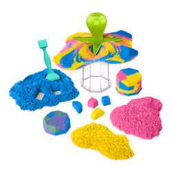 Kinetic Sand SABLE MAGIQUE - SQUISH N'CREATE 380 G + 5 MOULES - Créez Différentes Formes Hypnotisantes avec Ce Sable Magique Et Coloré comme De La Pâte A Modeler - Jouet Enfant 3 Ans Et +