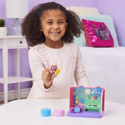 Gabby's Dollhouse - Playset Deluxe La Salle De Musique De Dj Miaou - Pièce De Jeu Avec 1 Figurine Et Accessoires - Tirée Du Dessin Animé Gabby Et La Maison Magique - Jouet Enfant 3 Ans Et +