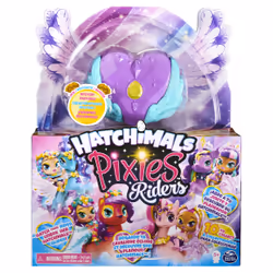 Hatchimals Pixies Riders, Coffret Hatchimal avec fée Moonlight Mia et sa monture Unicornix au caractéristique mystère