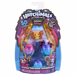 Hatchimals - COFFRET MULTIPACK 4 SAISON 9 WILDER WINGS - Figurines à collectionner Avec Ailes Magiques - Jouet enfant 5 Ans et + - 6059012 - Modèles aléatoires