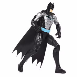 DC Comics BATMAN - FIGURINE BATMAN TECH 30 CM - - Figurine Batman Articulée De 30 cm Avec Armure Tech - 6060346 - Jouet Enfant 3 Ans et + - Gris Et Noir