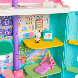 Gabby's Dollhouse Gabby et la maison magique Maison de Poupée Interactive Avec 2 Figurines + 15 Accessoires - Reproduis Les Aventures De Ton Dessin Animé Préféré - Jouet Enfant 3 Ans +