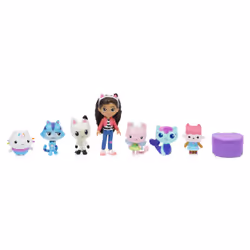 Gabby's Dollhouse Gabby et la Maison Magique - - COFFRET DE FIGURINES DELUXE - Gabby, 6 Figurines De Chat Et 1 Accessoire Surprise - Dessin Animé Gabby Et La Maison Magique - Jouet Enfant 3 Ans et +