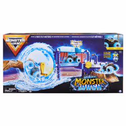 Spin Master Monster Jam, Megalodon Monster Wash, Inclut un monster truck Megalodon qui change de couleur, Jouets interactifs pour l'eau pour enfants à partir de 3 ans