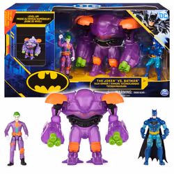 DC Comics Batman, Coffret figurine articulée de 10 cm The Joker contre Batman avec armure technologique transformable (exclus ...