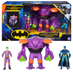 DC Comics Batman, Coffret figurine articulée de 10 cm The Joker contre Batman avec armure technologique transformable (exclusivité Walmart)